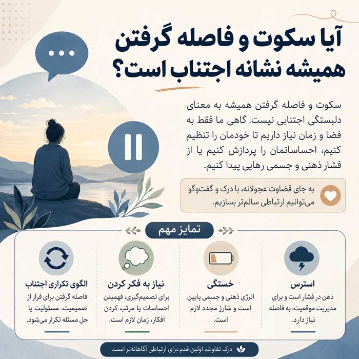آیا سکوت و فاصله گرفتن همیشه نشانه اجتناب است؟