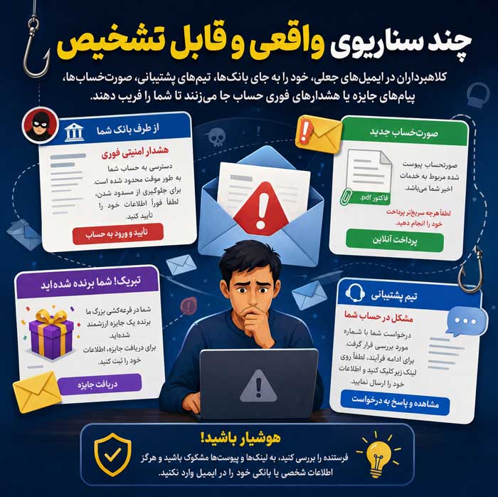 چند سناریوی واقعی و قابل تشخیص