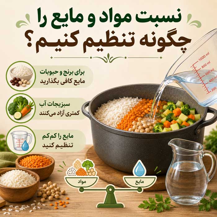 نسبت مواد و مایع را چگونه تنظیم کنیم؟