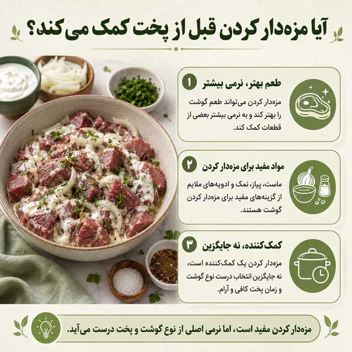 آیا مزه‌دار کردن قبل از پخت کمک می‌کند؟