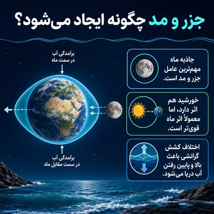 جزر و مد چگونه ایجاد می‌شود؟