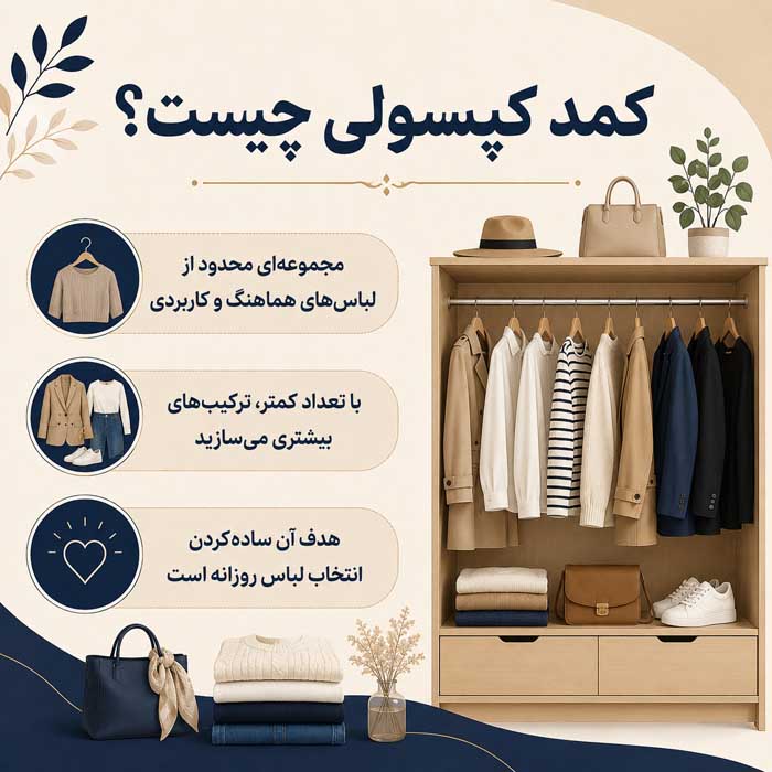 کمد کپسولی چیست؟؛ انتخاب لباسهای پایه و هماهنگ؛ ساخت استایلهای بیشتر با خرید کمتر کمد کپسولی چیست؟