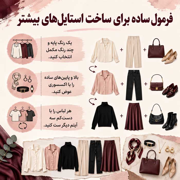 کمد کپسولی چیست؟؛ انتخاب لباسهای پایه و هماهنگ؛ ساخت استایلهای بیشتر با خرید کمتر فرمول ساده برای ساخت استایلهای بیشتر