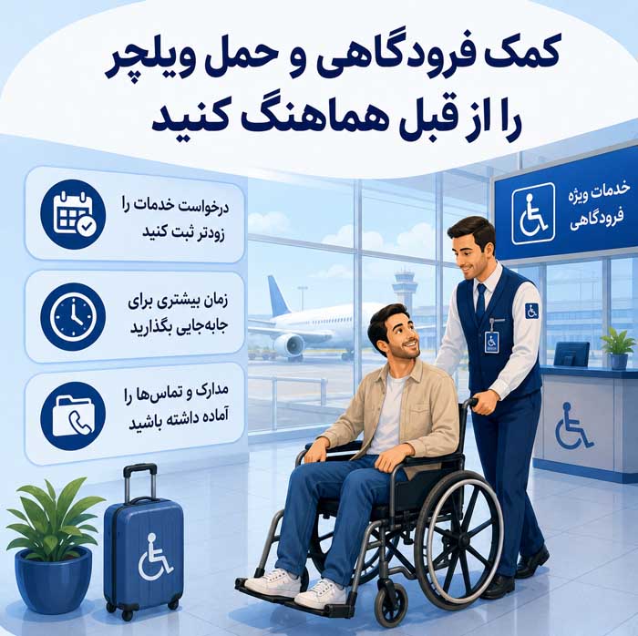سفر با سالمندان؛ انتخاب مقصد و اقامتگاه مناسب؛ برنامهریزی مسیر و فعالیتهای کمفشار کمک فرودگاهی و حمل ویلچر را از قبل هماهنگ کنید