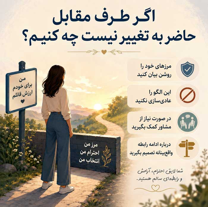 اگر طرف مقابل حاضر به تغییر نیست چه کنیم؟