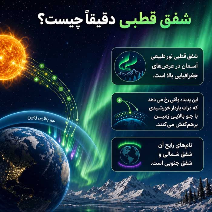 شفق قطبی چگونه ایجاد میشود؟ دلیل رنگهای سبز، قرمز و بنفش آسمان شفق قطبی دقیقاً چیست؟