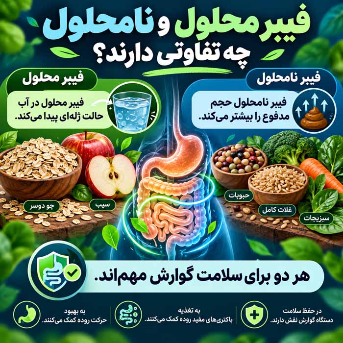 فیبر محلول و نامحلول چه تفاوتی دارند؟