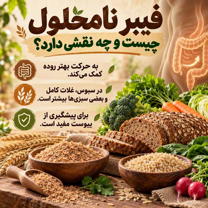 فیبر نامحلول چیست و چه نقشی دارد؟