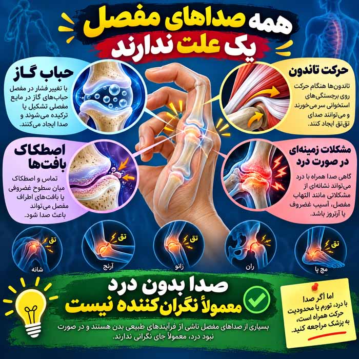 چرا مفاصل انگشت صدا میدهند؟ داخل مفصل هنگام تقتق چه اتفاقی میافتد؟ همه صداهای مفصل یک علت ندارند