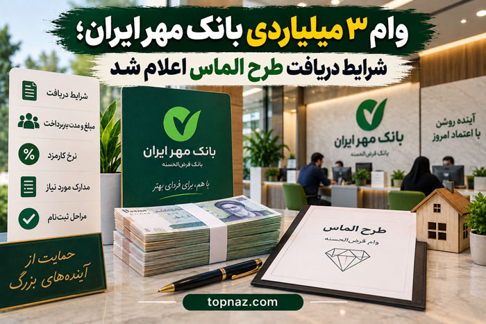 وام ۳ میلیاردی بانک مهر ایران؛ شرایط دریافت طرح الماس اعلام شد وام ۳ میلیاردی بانک مهر ایران به چه کسانی تعلق میگیرد؟