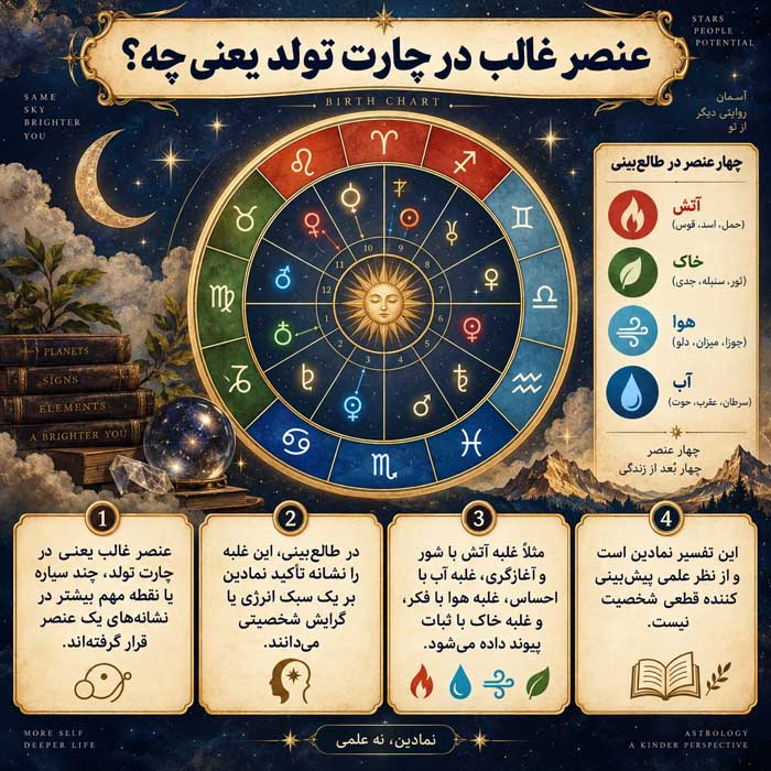 عنصر غالب در چارت تولد یعنی چه؟