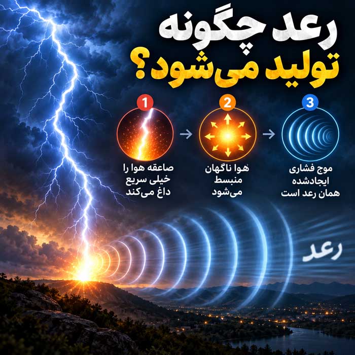 صاعقه چگونه تشکیل میشود؟؛ تخلیه الکتریکی در ابرها؛ چرا صدای رعد دیرتر از برق میرسد؟ رعد چگونه تولید میشود؟