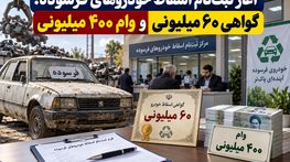 آغاز ثبتنام اسقاط خودروهای فرسوده؛ گواهی ۶۰ میلیونی و وام ۴۰۰ میلیونی آغاز ثبتنام اسقاط خودروهای فرسوده؛ گواهی ۶۰ میلیونی و وام ۴۰۰ میلیونی