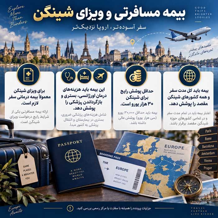 بیمه مسافرتی چیست؟؛ پوششها و استثناهای بیمهنامه؛ نکات مهم برای دریافت خسارت بیمه مسافرتی و ویزای شینگن