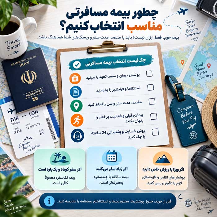 بیمه مسافرتی چیست؟؛ پوششها و استثناهای بیمهنامه؛ نکات مهم برای دریافت خسارت چطور بیمه مسافرتی مناسب انتخاب کنیم؟