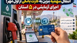 انتقال سهمیه بنزین به کارت بانکی از اول مهر؛ اجرای آزمایشی در ۵ استان انتقال سهمیه بنزین