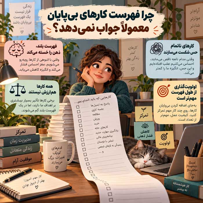 قانون ۱-۳-۵ چیست؟؛ یک کار بزرگ، سه کار متوسط و پنج کار کوچک؛ روش ساده برنامهریزی روزانه چرا فهرست کارهای بیپایان معمولاً جواب نمیدهد؟