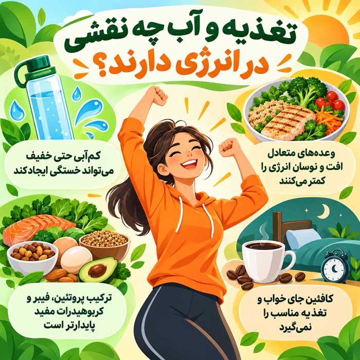 مدیریت انرژی چیست؟؛ تفاوت آن با مدیریت زمان؛ چگونه کارهای مهم را با توان واقعی روز هماهنگ کنیم؟ تغذیه و آب چه نقشی در انرژی دارند؟