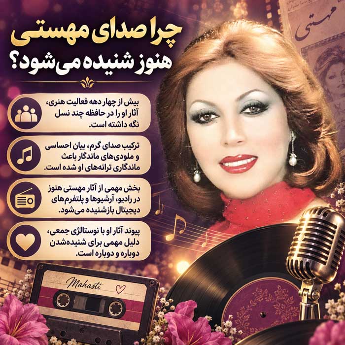 بیوگرافی مهستی؛ از آغاز خوانندگی در گلها تا مهاجرت، زندگی شخصی و سالهای پایانی چرا صدای مهستی هنوز شنیده میشود؟