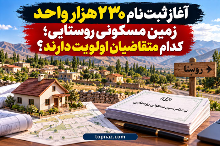 آغاز ثبت‌نام ۲۳۰ هزار واحد زمین مسکونی روستایی