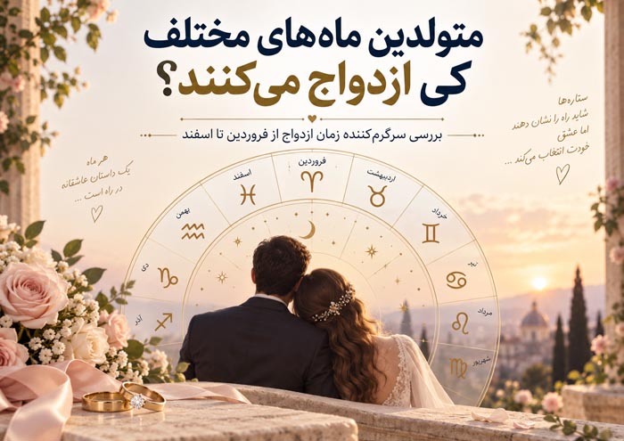 متولدین ماه‌های مختلف کی ازدواج می‌کنند؟ طالع‌بینی زمان ازدواج ۱۲ ماه سال