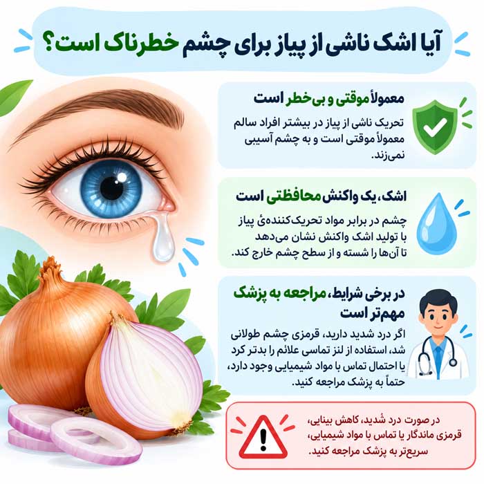 آیا اشک ناشی از پیاز برای چشم خطرناک است؟