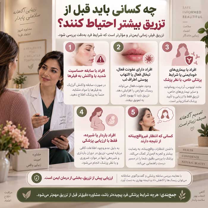 چه کسانی باید قبل از تزریق بیشتر احتیاط کنند؟