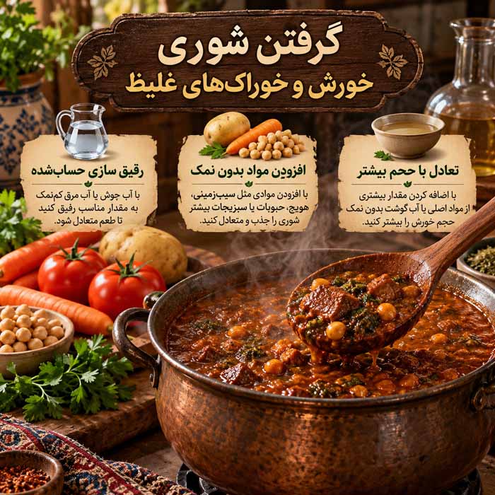 غذای شور را چگونه نجات دهیم؟؛ روش گرفتن شوری انواع غذا؛ از خورش و سوپ تا برنج و ماکارونی گرفتن شوری خورش و خوراکهای غلیظ