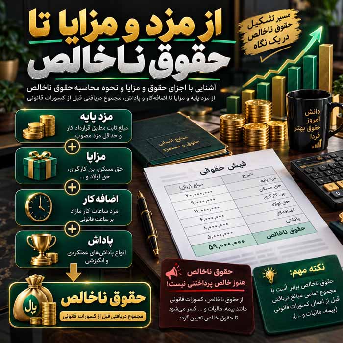 اصول پرداخت حقوق و دستمزد کارکنان؛ از محاسبه کارکرد و مزایا تا کسورات و واریز حقوق از مزد و مزایا تا حقوق ناخالص