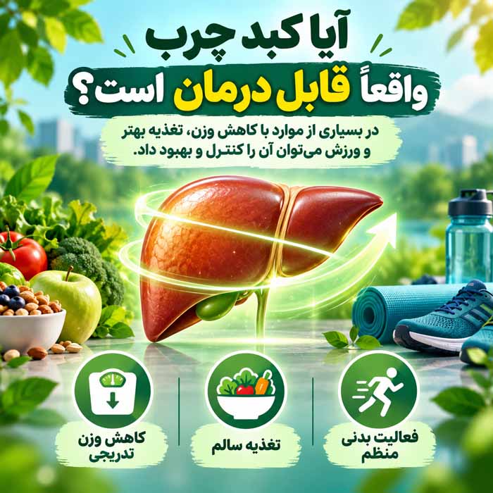 آیا کبد چرب قابل درمان است؟ روشهای کنترل، بهبود و جلوگیری از پیشرفت بیماری آیا کبد چرب واقعاً قابل درمان است؟