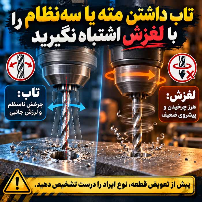 چرا مته داخل دریل میچرخد یا لیز میخورد؟؛ علتهای رایج سهنظام؛ روش محکم کردن صحیح مته تاب داشتن مته یا سهنظام را با لغزش اشتباه نگیرید