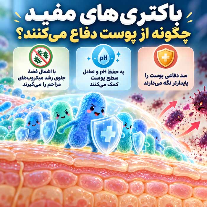 میکروبیوم پوست چیست؟؛ باکتریهای مفید چگونه از پوست محافظت میکنند؟؛ نقش آن در سلامت و تعادل پوستی باکتریهای مفید چگونه از پوست دفاع میکنند؟