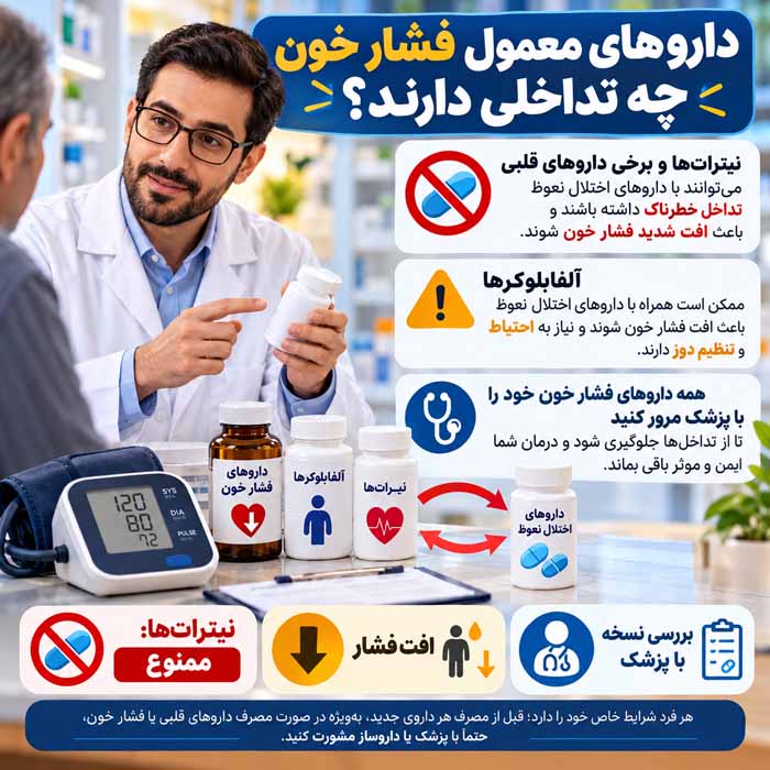 داروهای معمول فشار خون چه تداخلی دارند؟