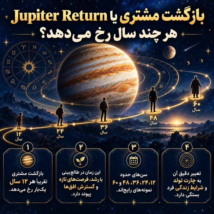 بازگشت مشتری یا Jupiter Return هر چند سال رخ می‌دهد؟