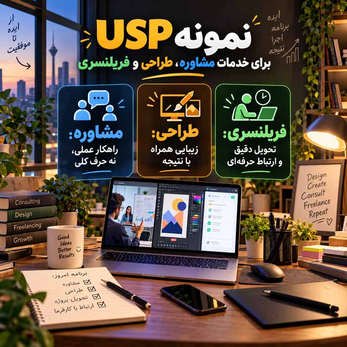 نمونه USP برای خدمات مشاوره، طراحی و فریلنسری