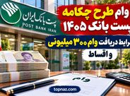 وام طرح چکامه پست بانک ۱۴۰۵؛ شرایط دریافت وام ۳۰۰ میلیونی و اقساط وام طرح چکامه پست بانک ۱۴۰۵؛ شرایط دریافت وام ۳۰۰ میلیونی و اقساط